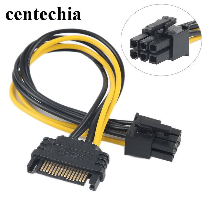 2020 Новое поступление PCI E express силовой кабель блок питания Sata 15pin на 6 pin ATX адаптер