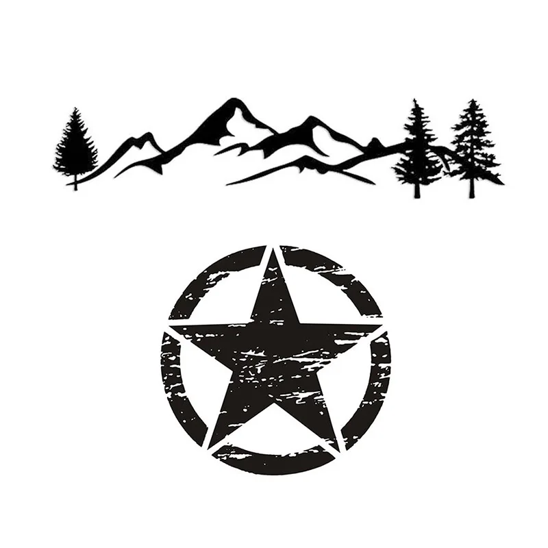 2019 Автомобильная наклейка звезда дерево Гора универсальная без выцветания