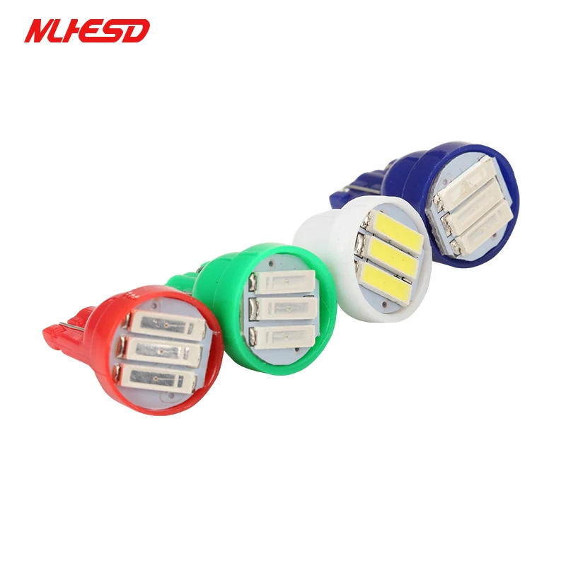 500X T10 3 SMD 7014 светодиодный 3SMD 7020 Вт белый синий красный зеленый желтый W5W