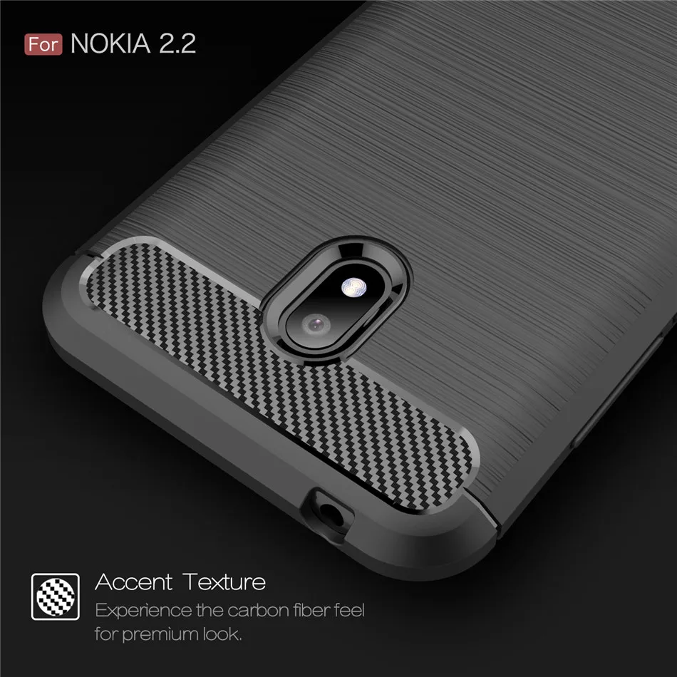 Силиконовый чехол для Nokia 2 ударопрочный из углеродного волокна и ТПУ 1 2V 2|Бамперы|