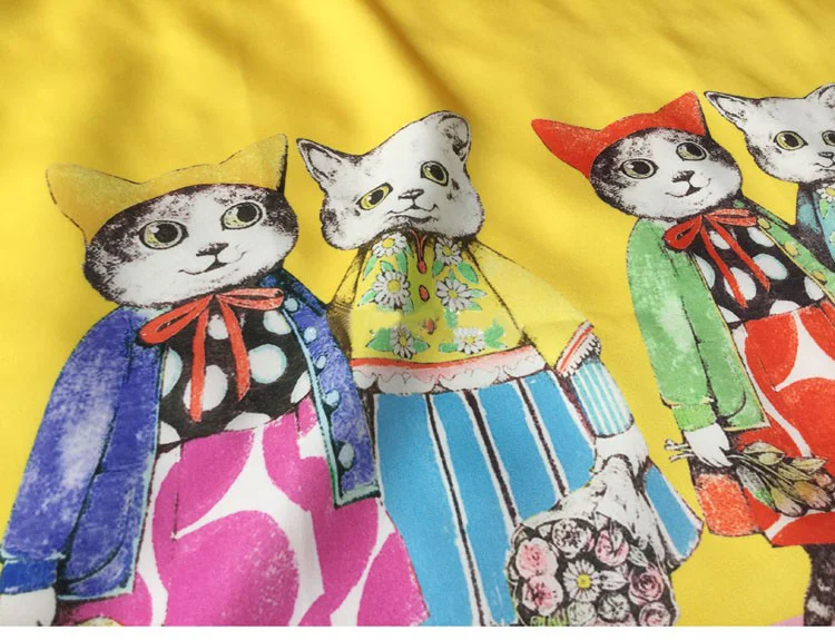 70x145 см с рисунком кошки из мультфильма полиэстер имитация шелка шелковой