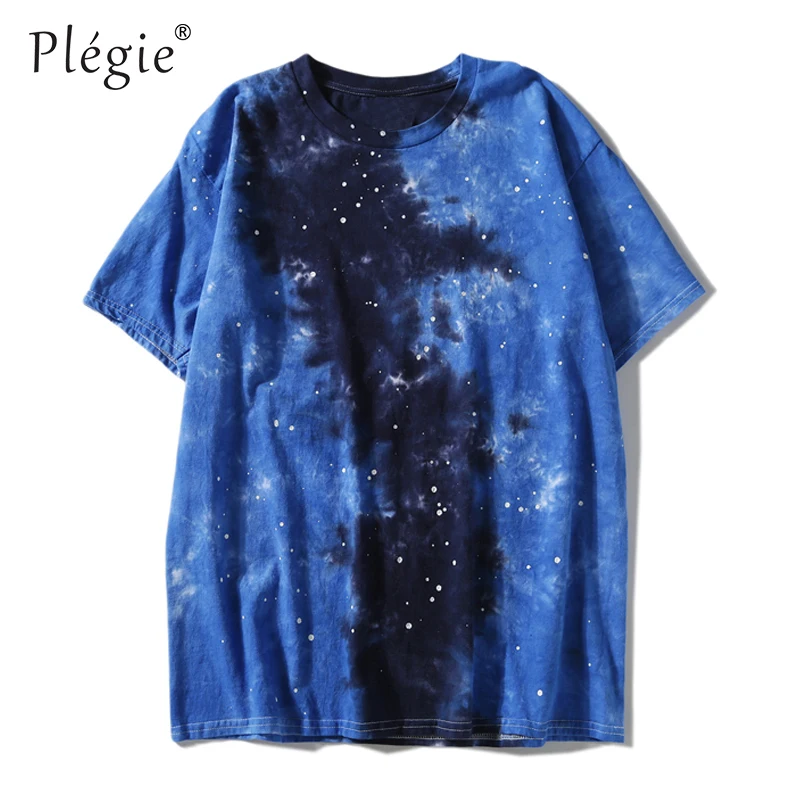 2 tie dye t shirt Plegie цветовой тон «вареный» круглый вырез горловины Hipster Для Мужчин's футболка короткий рукав летняя футболка Для мужчин футболки Для мужчин унисекс Костюмы - Цвет: 2 tie dye t shirt
