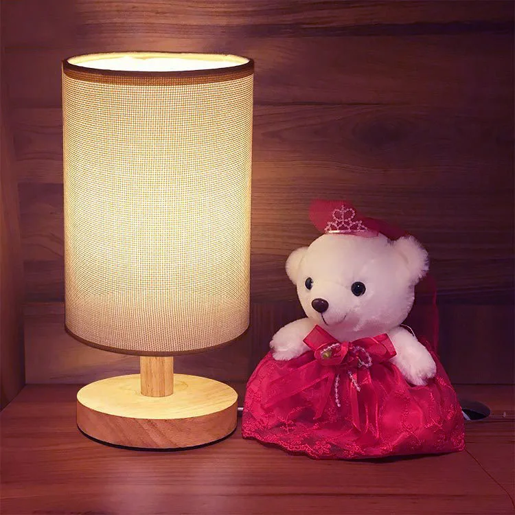 Круглая настольная лампа из массива дерева цветной светодиодный вечерний