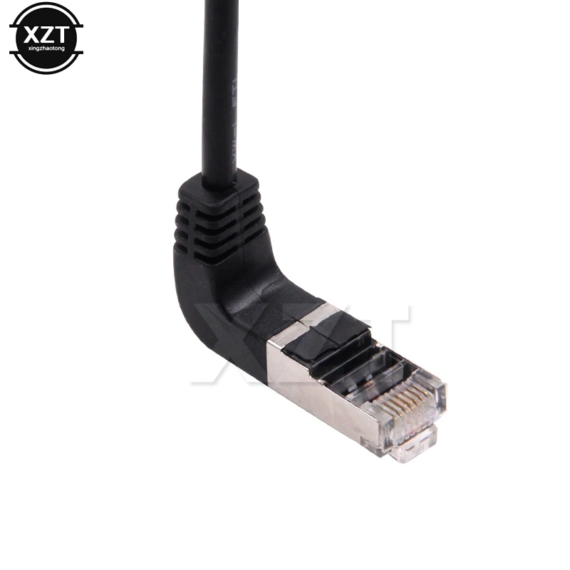 Удлинительный кабель 30 см 60 1 м 5 под углом 90 градусов 8P8C FTP STP UTP Cat5 RJ45 с винтом Lan