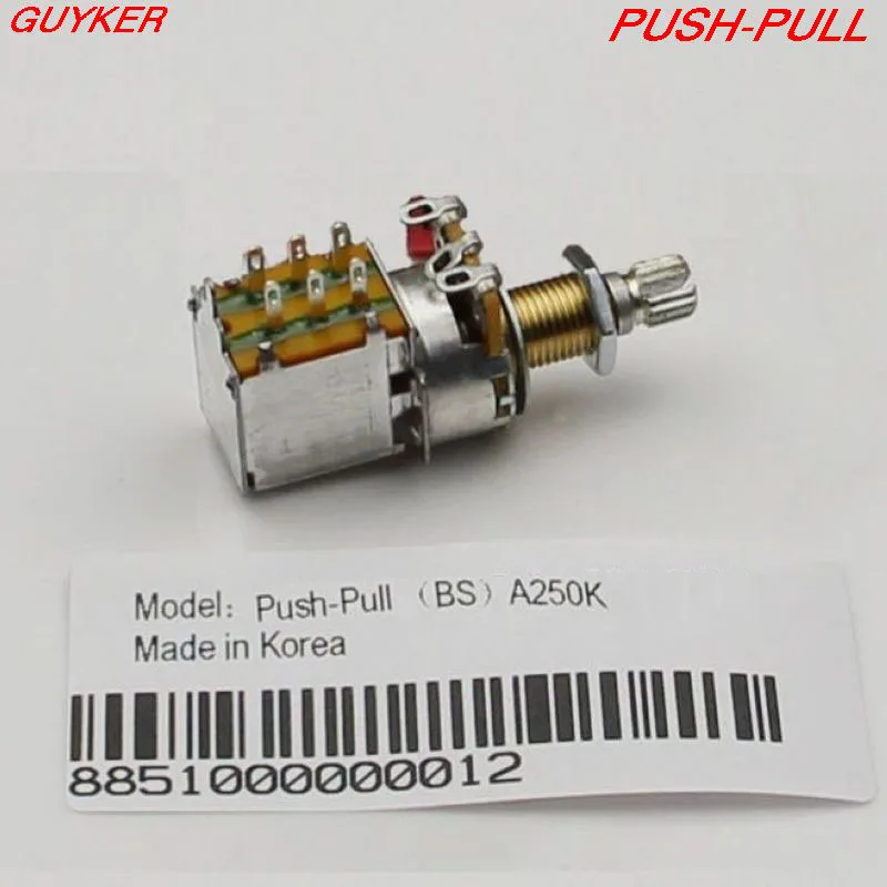 Альфа медный вал PUSH-PULL переключатель для гитары басовые потенциометры регулятор громкости и тона A250K B250K A500K B500K