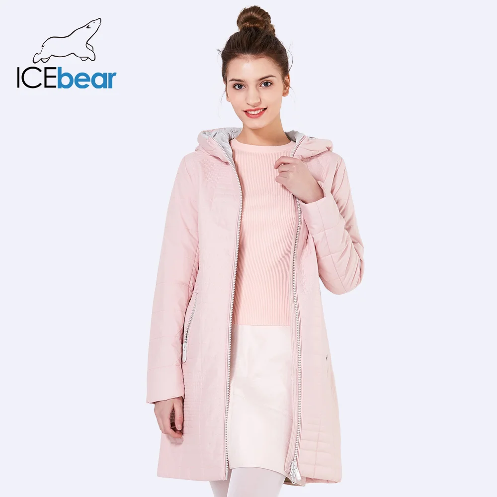 16314 ICEbear осень длинные Хлопковые женские пальто с капюшоном модные женские пуховики парки для женщин 17G292D - Цвет: 16314