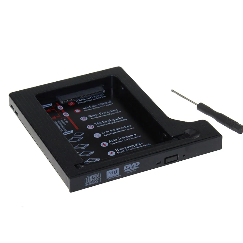 

Hot Sale Hard Drive 1TB 2nd HDD Caddy 9.5mm SATA 3.0 SSD Hard Flash Drive Enclosure Case For Notebook CD ROM Optibay
