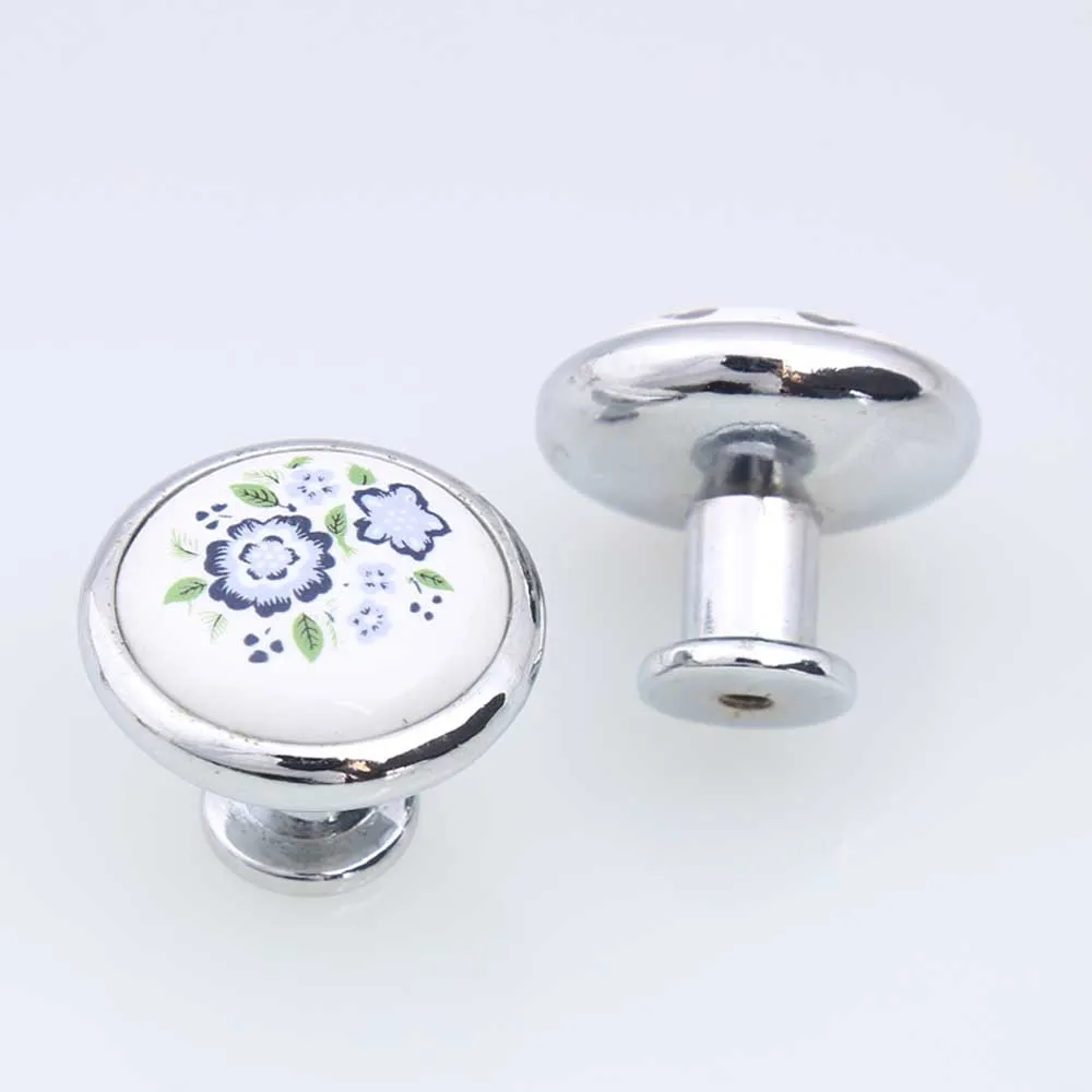 32 мм сельские керамические ручки для ящиков шкафов обуви серебристые золотистые