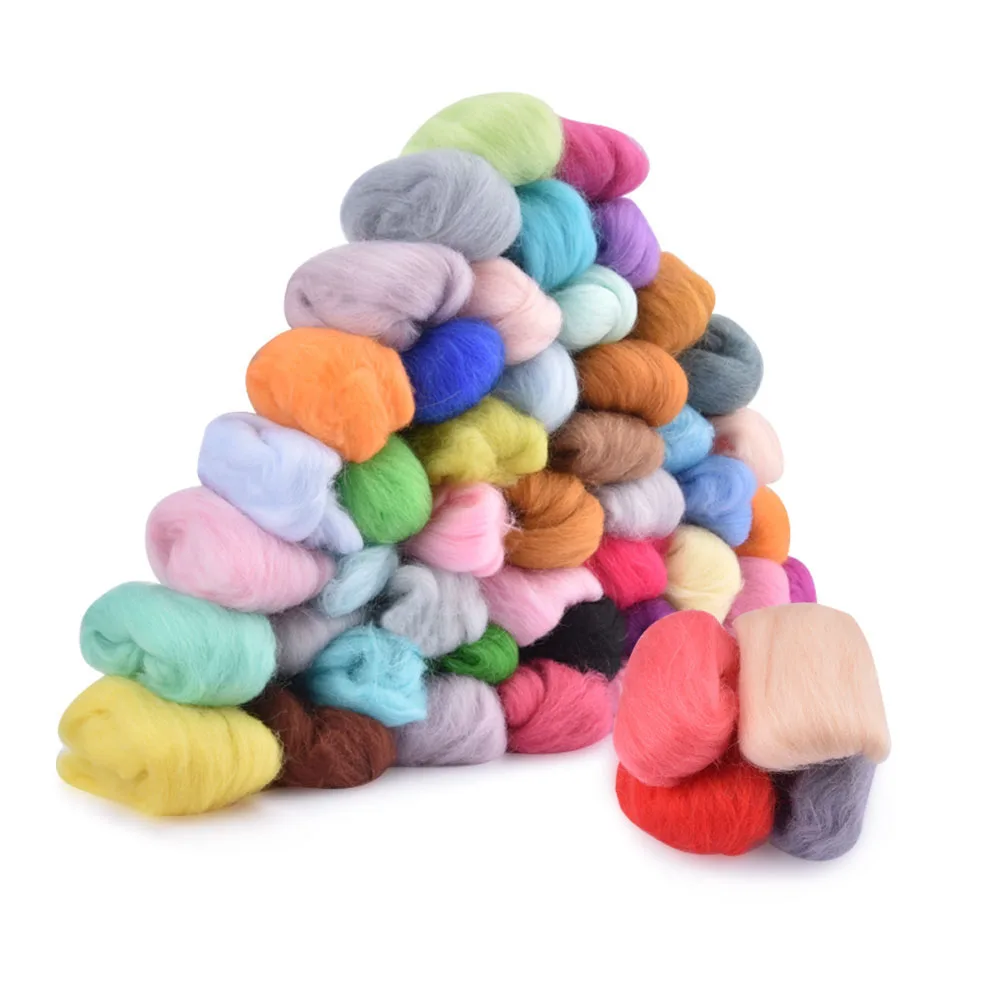 

36/50 Colors Wool Fibre Roving For Needle Felting Handcraft DIY Spinning Fiber Needlework Sewing Crafts Needle Craft Felt Wool