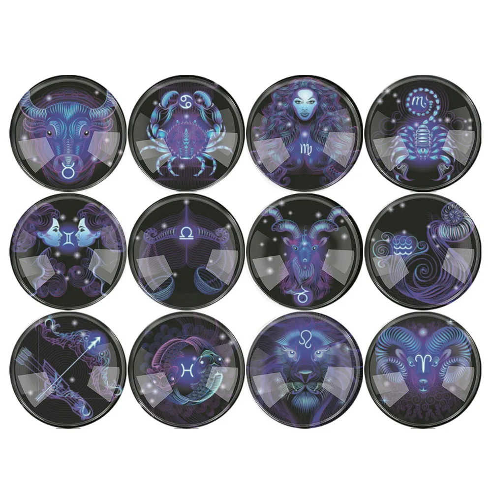 

10-25mm 3Style Round Handmade Glass constellation Photo Glass Cabochon Accessory Glass Cabochon DIY Jewelry Findings