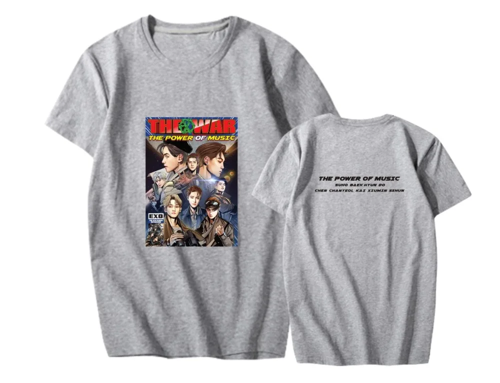 EXO 4nd THE WAR The Power of Music Loose футболка для хип хопа Top JN416 | Женская одежда