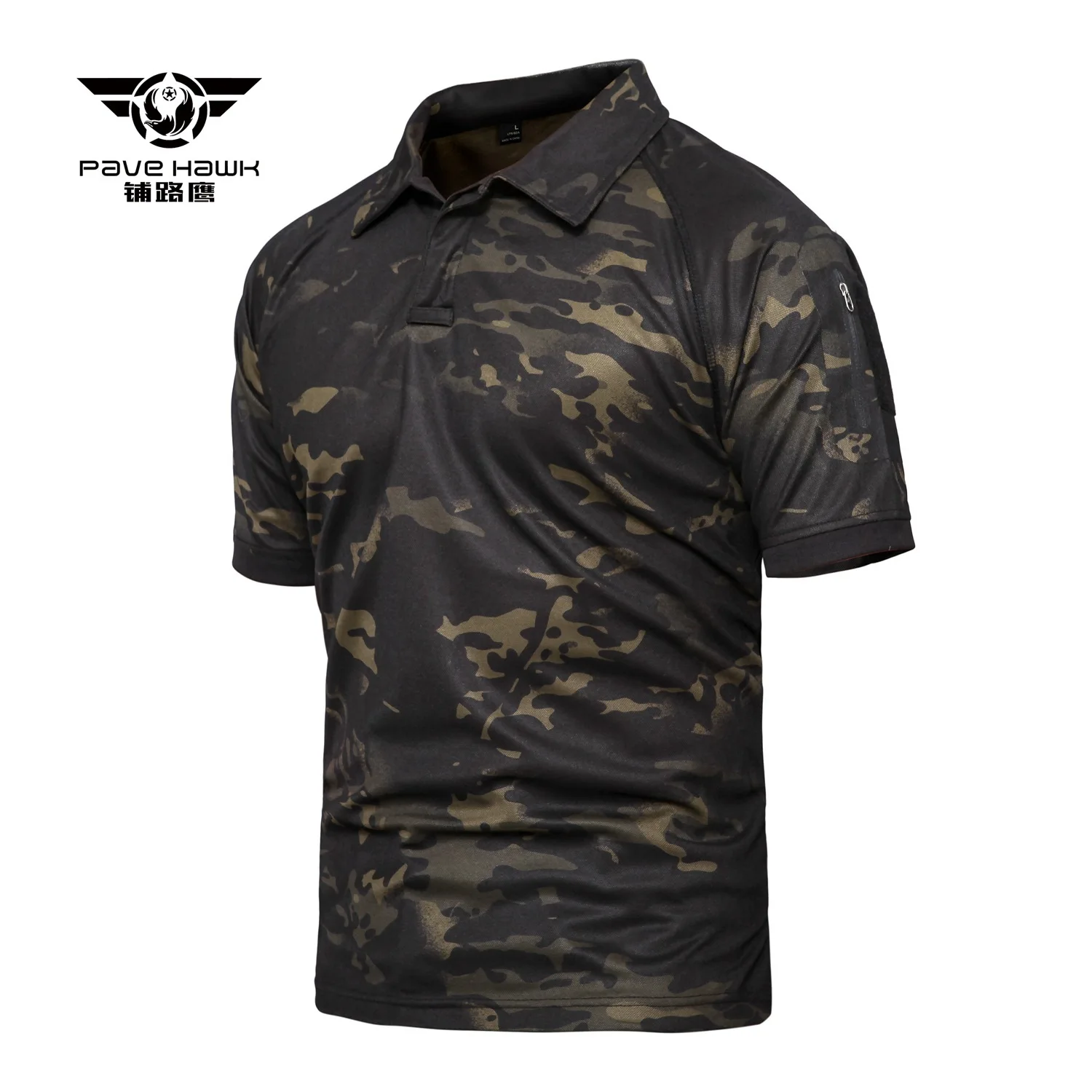 night camo 5XL Мужская армейская камуфляжная тактическая рубашка с коротким рукавом, быстросохнущая, для кемпинга, походов, треккинга, Camisa, спортивные топы для рыбалки - Цвет: night camo