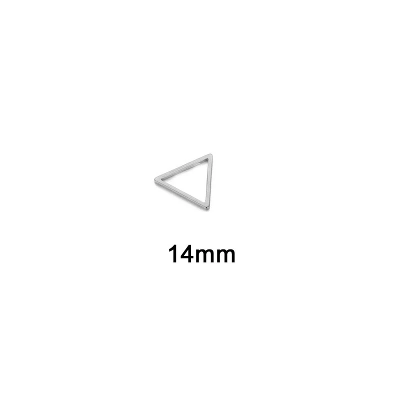 Steel color14mm 10 шт/партия простые Позолоченные из нержавеющей стали с геометрическим полым треугольным шармы Подвески "сделай сам" ожерелье материал для изготовления украшений - Цвет: Steel color14mm
