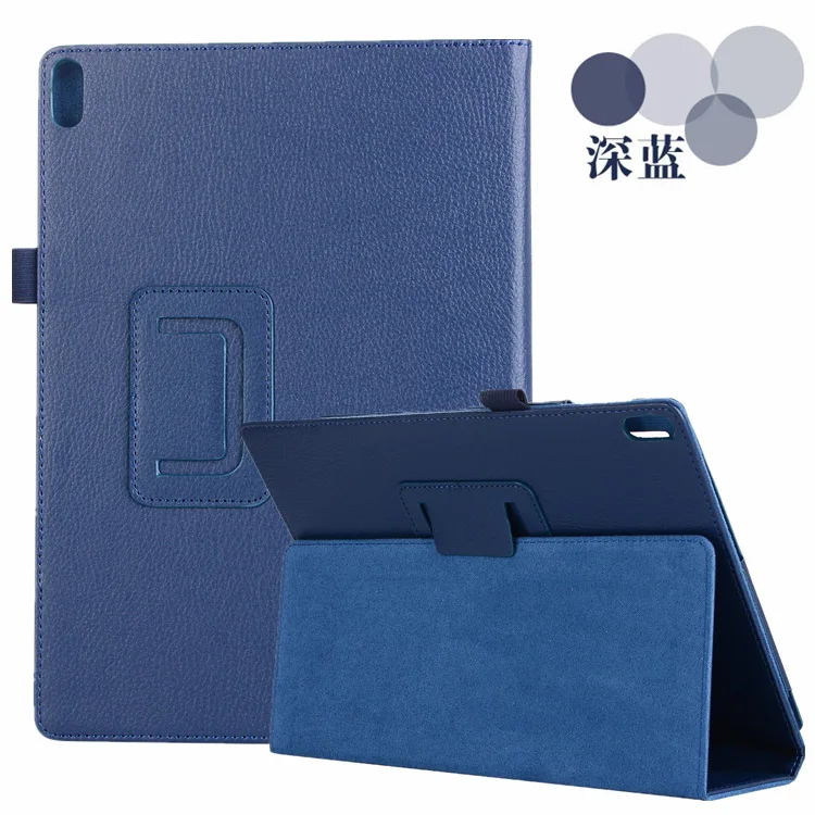 Модный раскладной складной чехол Lichi для lenovo Tab E10 TB-X104F, 10,1 дюймов, тонкий чехол для lenovo E10 10,1 - Цвет: Тёмно-синий