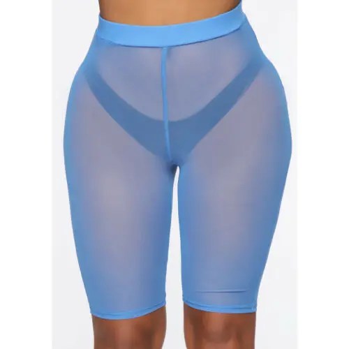 Сексуальные женские сетчатые шорты с высокой талией Короткие облегающие брюки