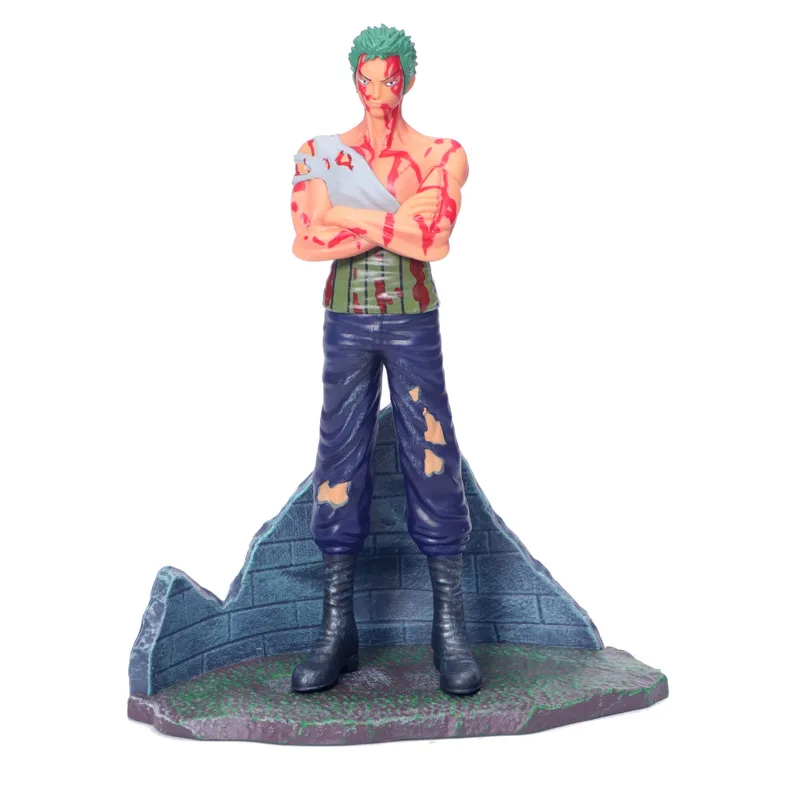 Аниме One Piece Roronoa Зоро с повреждением битвы крови Ver GK ПВХ Фигурка Статуя