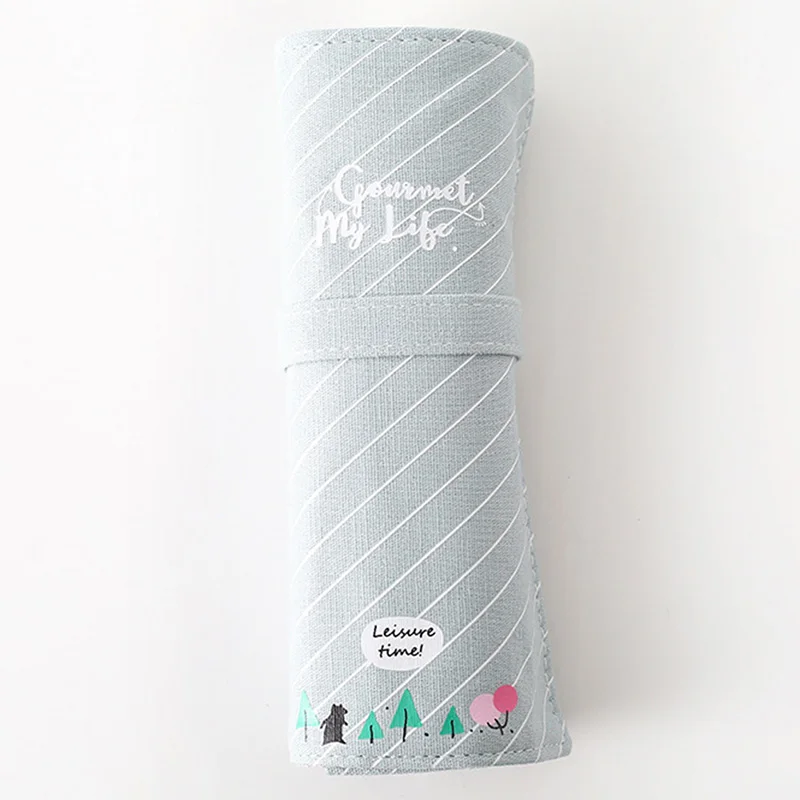 1 шт милый школьный пенал из хлопка и льна Pencilcase мультфильм Roll Pencial сумка для мальчиков и девочек канцелярские принадлежности для карандашей