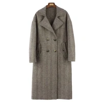 high quality woolen coat 2019 female jacket new double sided cashmere korean herringbone pattern slim wool womens coats winter