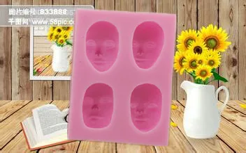 3D человек лицо силиконовые формы голова помадка формы торт украшения инструменты форма для шоколадной мастики Полимерная глина-смола формы F494
