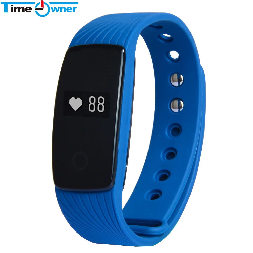 Синий TimeOwner V05C Bluetooth 4.0 смарт-браслет сердечного ритма Мониторы смарт-браслет Фитнес трекер умный группа для Android IOS iPhone - Цвет: Синий