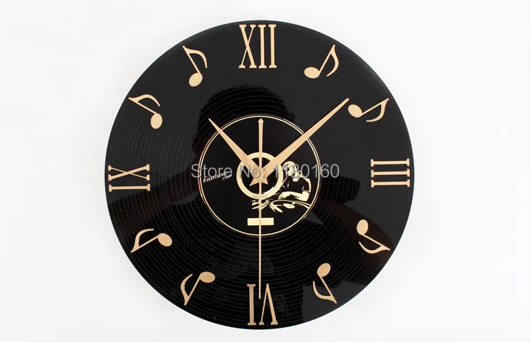 Виниловые пластинки уолл-музыкальный ноты настенные часы Творческий мода
