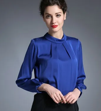 Новинка Высококачественная шелковая рубашка с длинным рукавом женская из