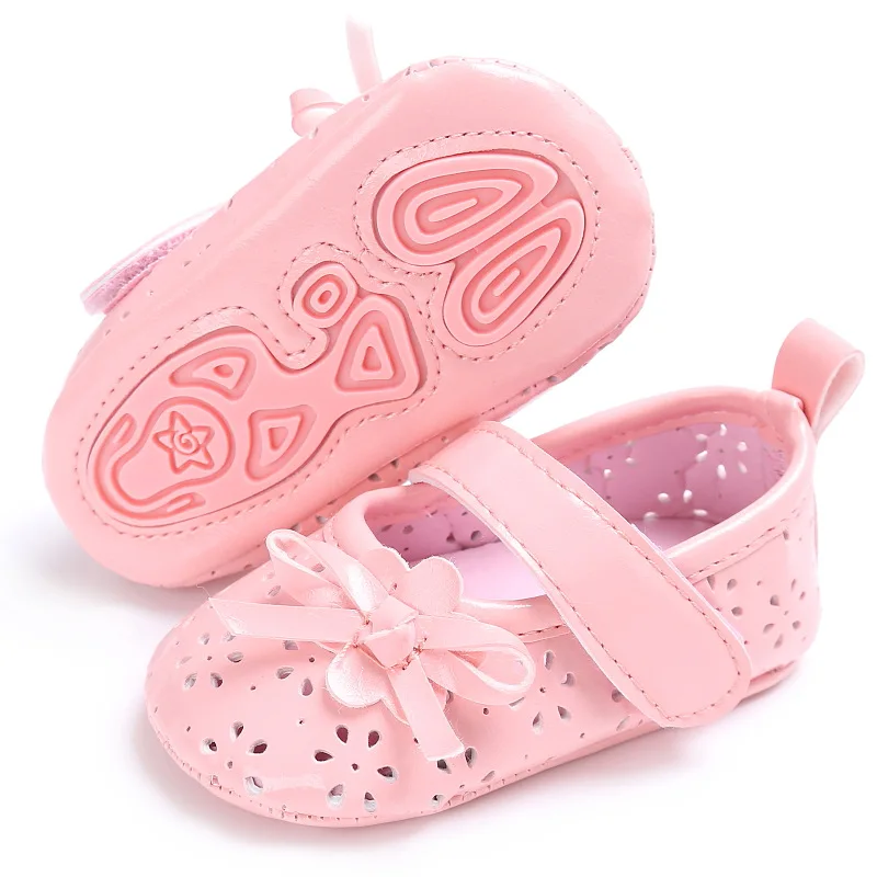 

Fashion Summer Baby Girls Shoes First Walkers Breathable Hollow Out Anti-slip Hard Sole Crib Baby Dress Shoes 4 color