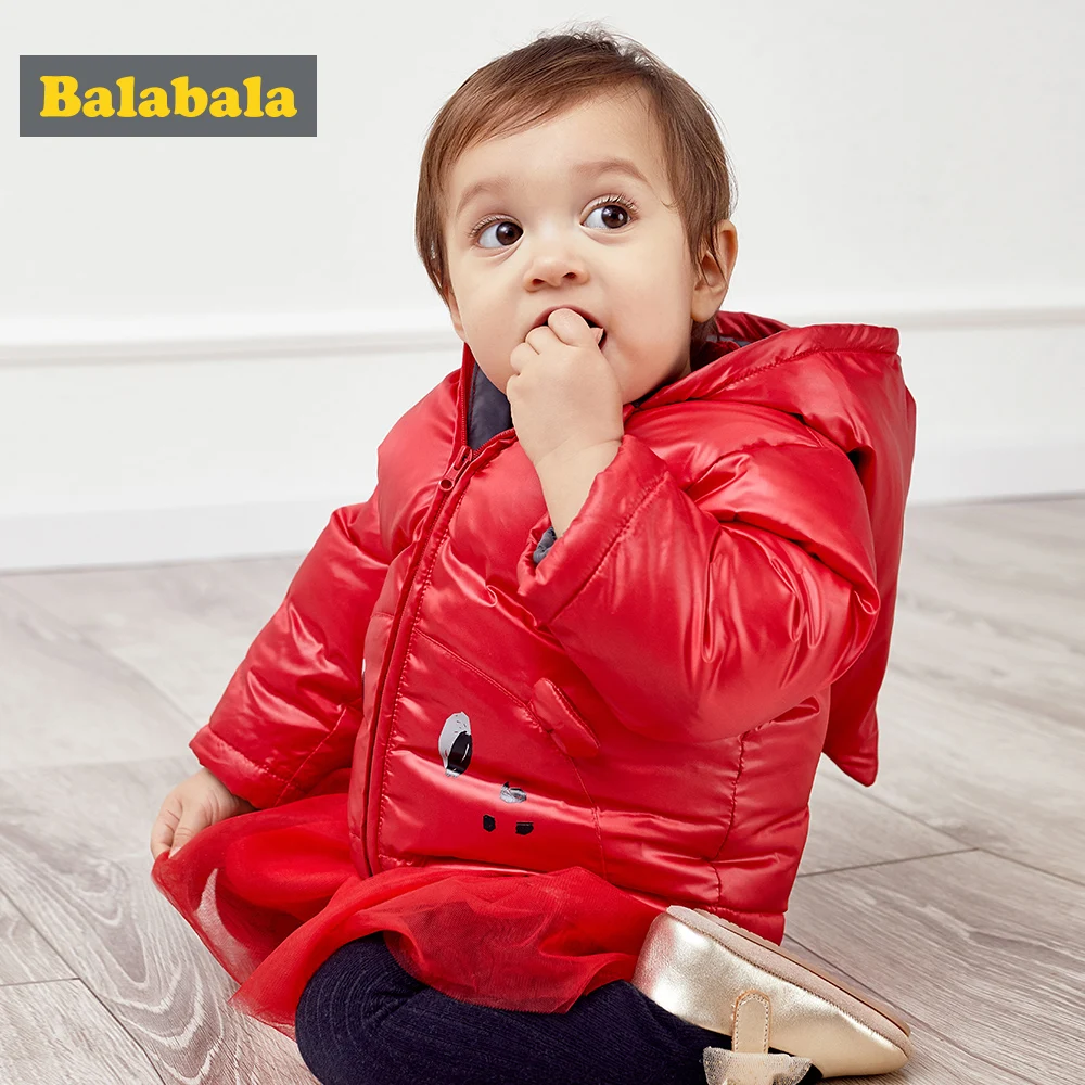 Balabala Baby Hooded Jacket Infant Newborn Girls Boys Down Winter Jackets with Cute Cartoon Design Coats Clothes | Детская одежда и