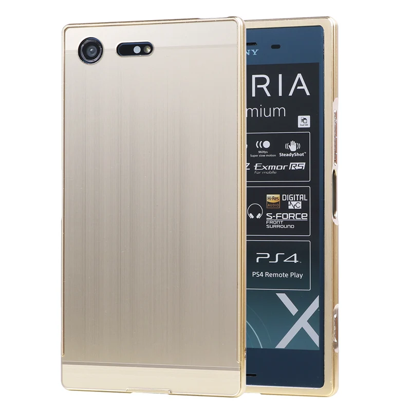 Для Sony Xperia XZ Премиум Чехол матовый для задней крышки, Твердый чехол с пластинчатый металл рамка чехол для Sony Xperia XZ Премиум F8332 чехол - Цвет: gold