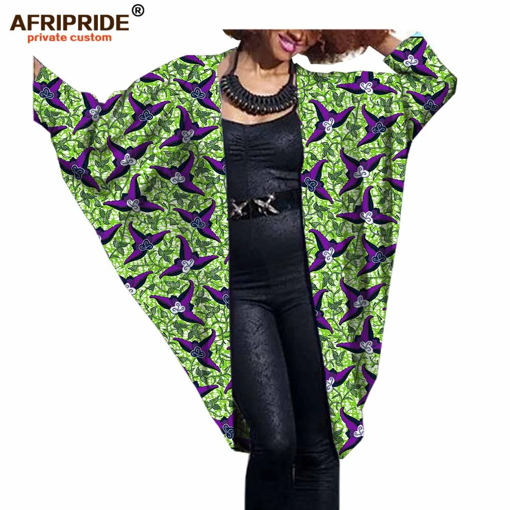 Модное Африканское Женское пальто летучая мышь AFRIPRIDE Частный заказ осень повседневное женское пальто супер батик хлопок плюс sizeA722416