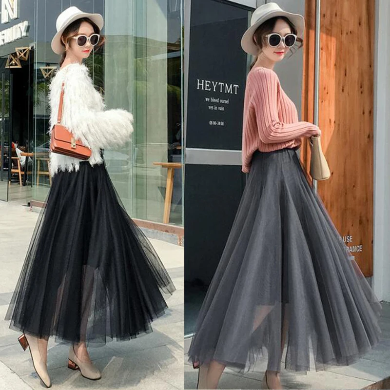 2019 Новое поступление сетчатые юбки женские летнее длинное макси-юбка Женская