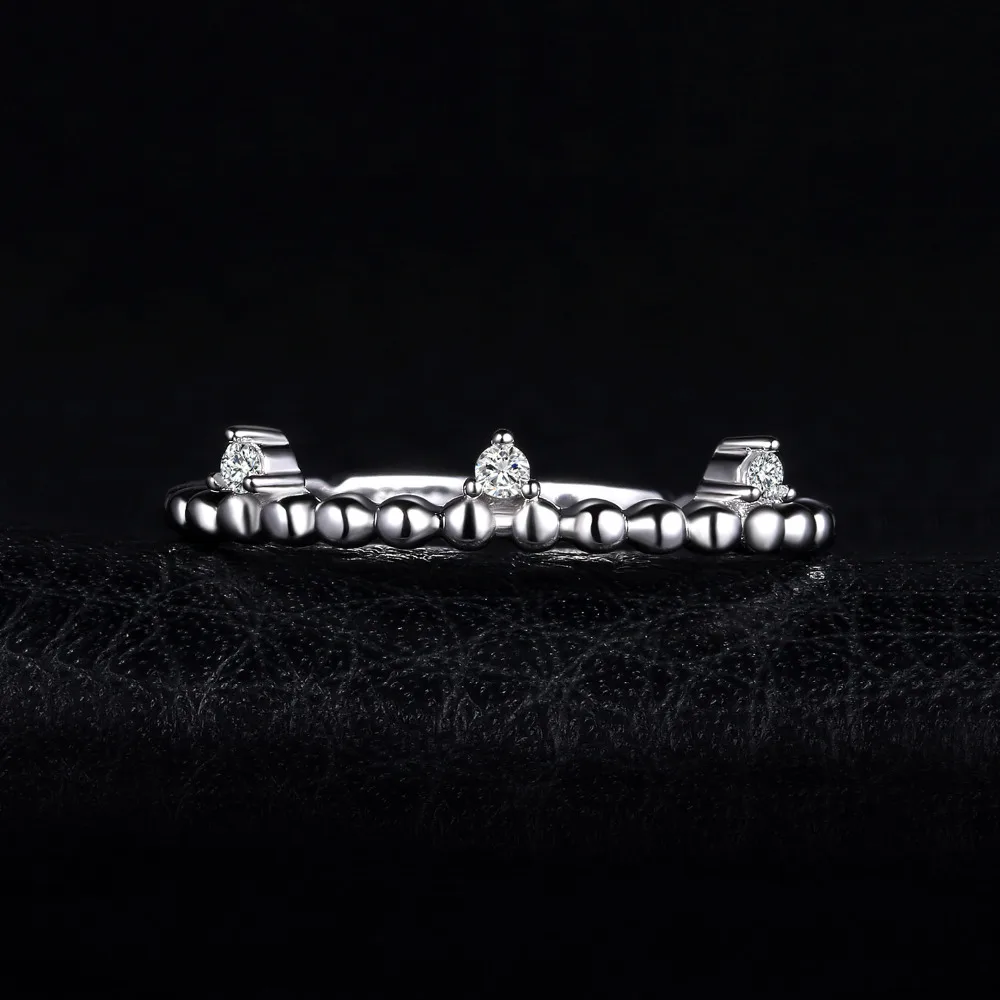 Jewelrypalace 3 Камня Кубического Циркония stackable круглый шарик кольцо стерлингового серебра 925 для Для женщин Ювелирные украшения Обручальное кольцо
