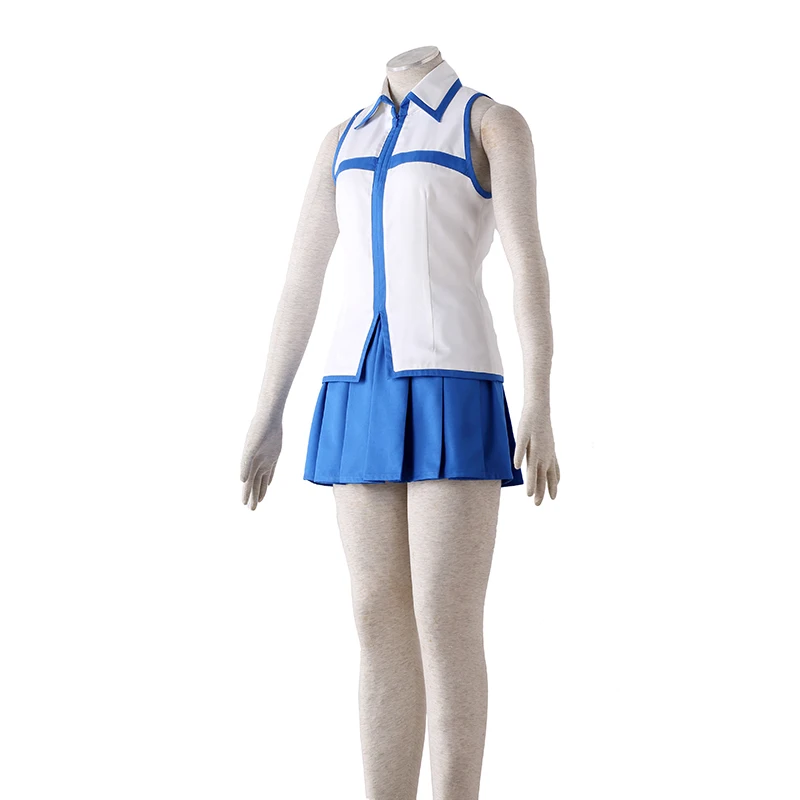 Модная белая рубашка и синяя юбка для косплея Люси хартфилия одежда с милым