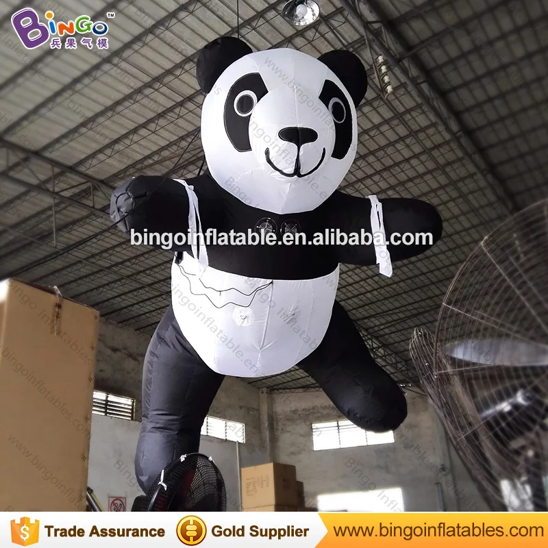 Customized decorative 3 meters giant inflatable panda promotional blow up hanging replicas for display toys |