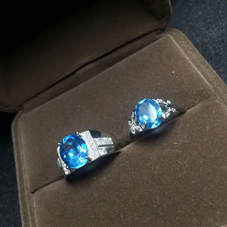 The Best gift For Your Lover Couple Rings Natural Topaz Lover's Ring 925 sterling silver for your Girl Friend or Boy | Украшения и