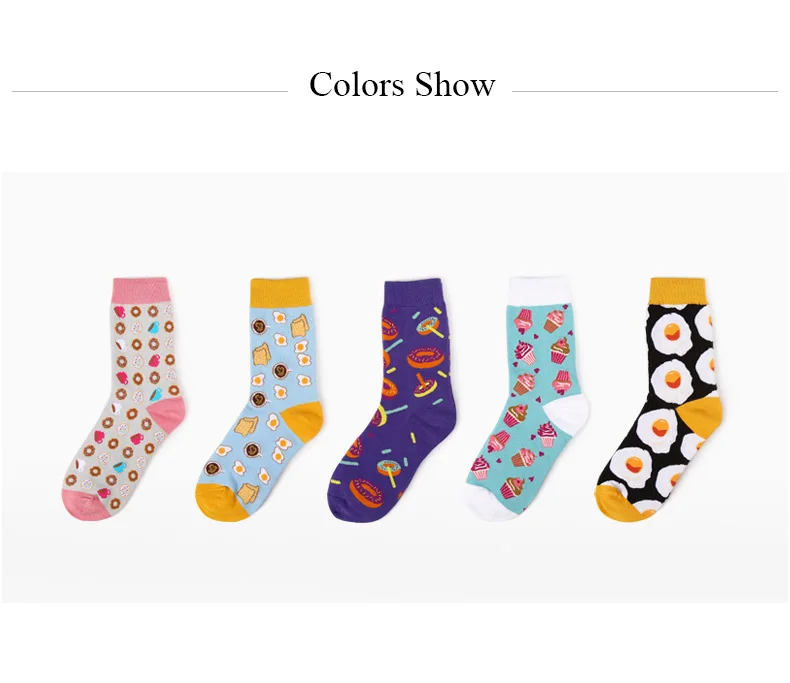 JULY'S SONG Happy Socks, Женские Смешные художественные носки, Мультяшные зимние теплые милые розовые суши носки, пончики, тост, Grappige Sokken