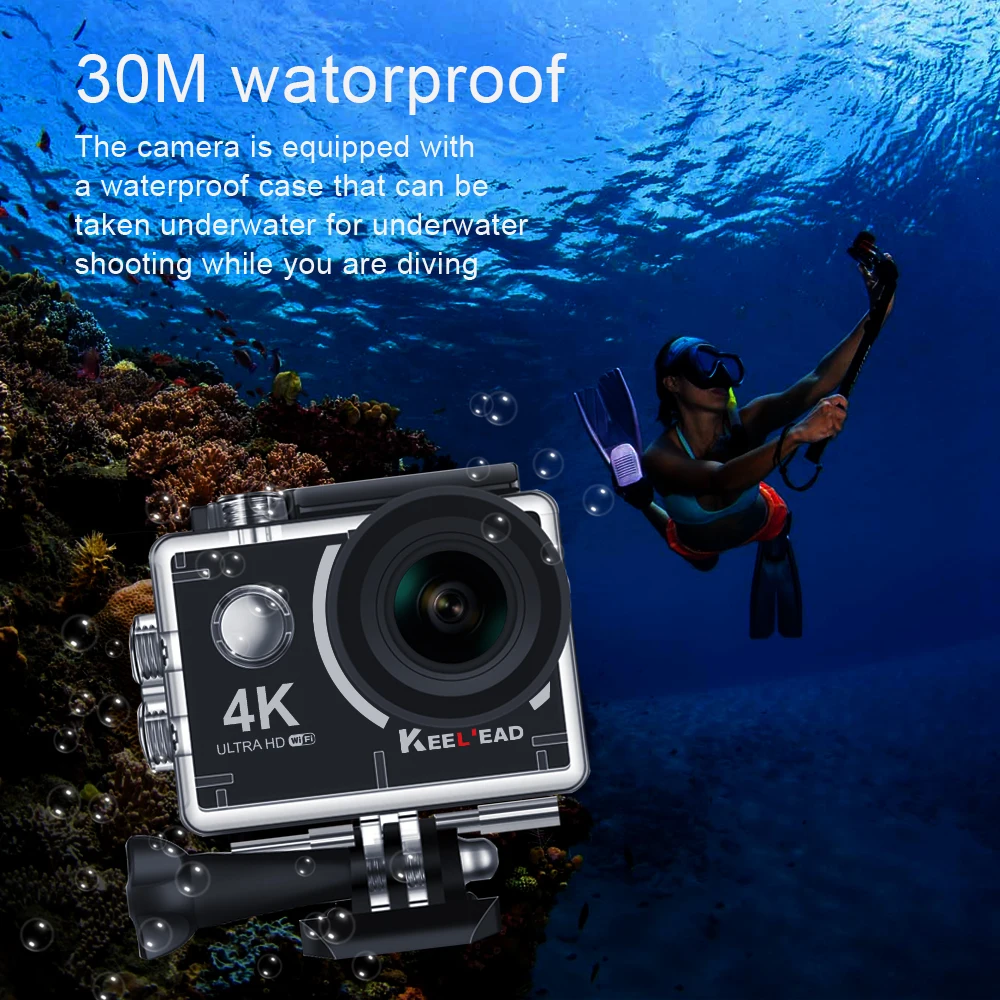 KEELEAD 4 K экшн камера 1080 P 60fps 12MP с WiFi 2 0 &quotэкраном 170 широкоугольный объектив