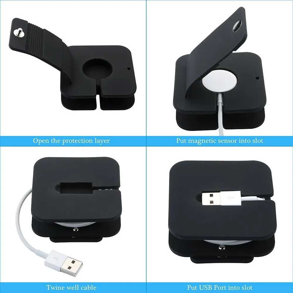 Silicone Charging Wallet Case Portable Storage Charger Box Stand Cradle Holder for Apple Watch Series1 2 3/42/38MM | Электроника