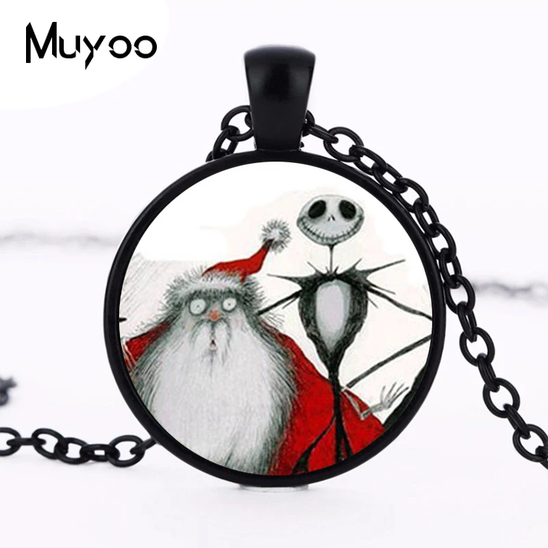 Ожерелье Jack Skellington: Кошмар перед Рождеством. Джек Скеллингтон Санта. С подвеской с изображением. Колье с кулоном HZ1