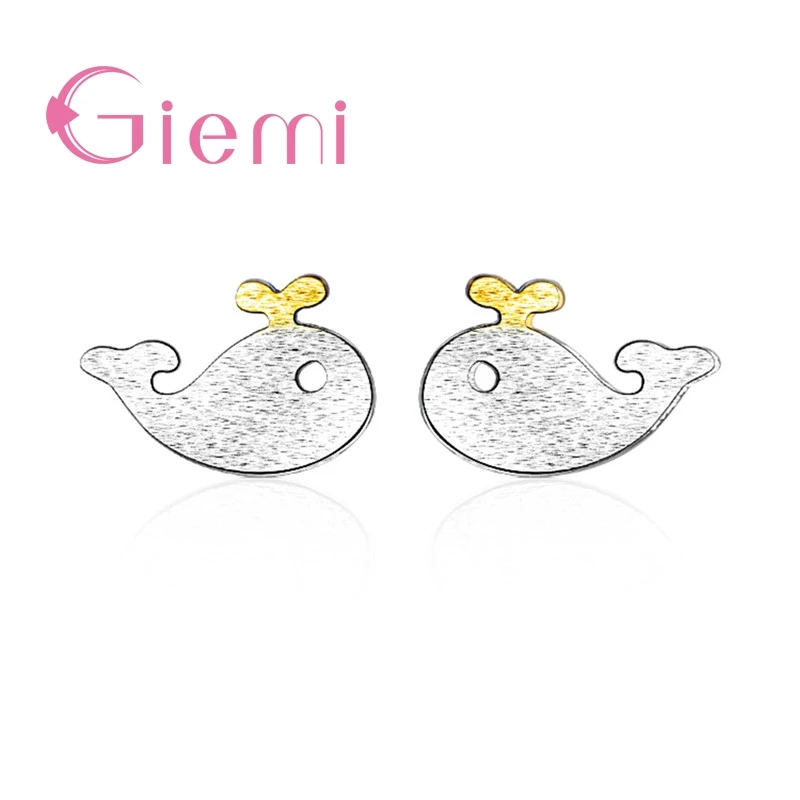 

Women New Cute Small Fish Stud Earrings For Sale Top Quality Women Fashion Animal Design 925 Sterling Silver Jewelry Accessory