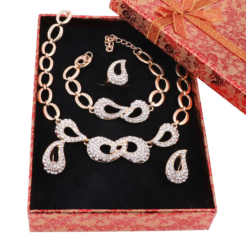 Свадебный комплект ювелирных изделий с африканскими бусинами золотого цвета для