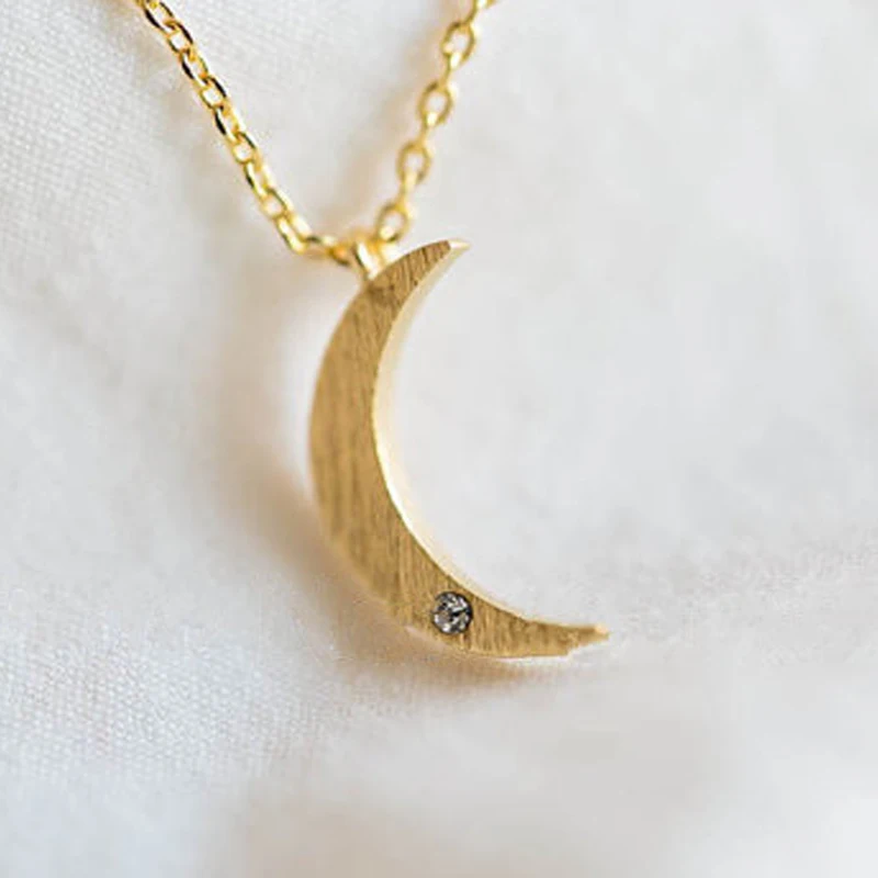 

30PCS/lot Fashion rhinestone necklace Small crescent necklaces for women color