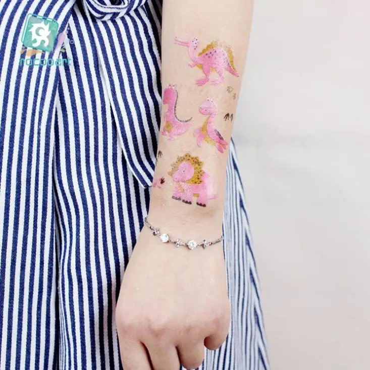 Забавные детские татуировки для вечеринки временные с динозавром из мультфильма