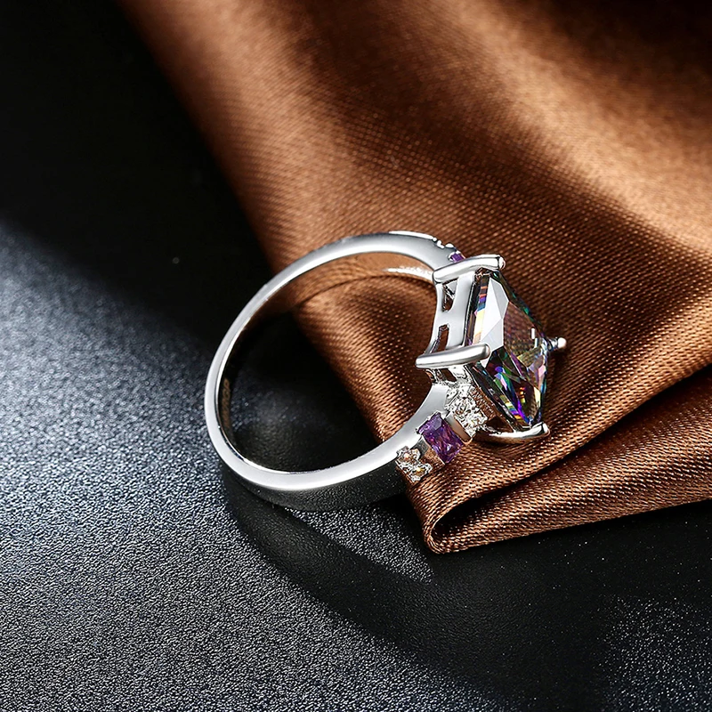 Простой Стиль коготь набор Цвет Циркон Кольца покрытие элегантный Для женщин