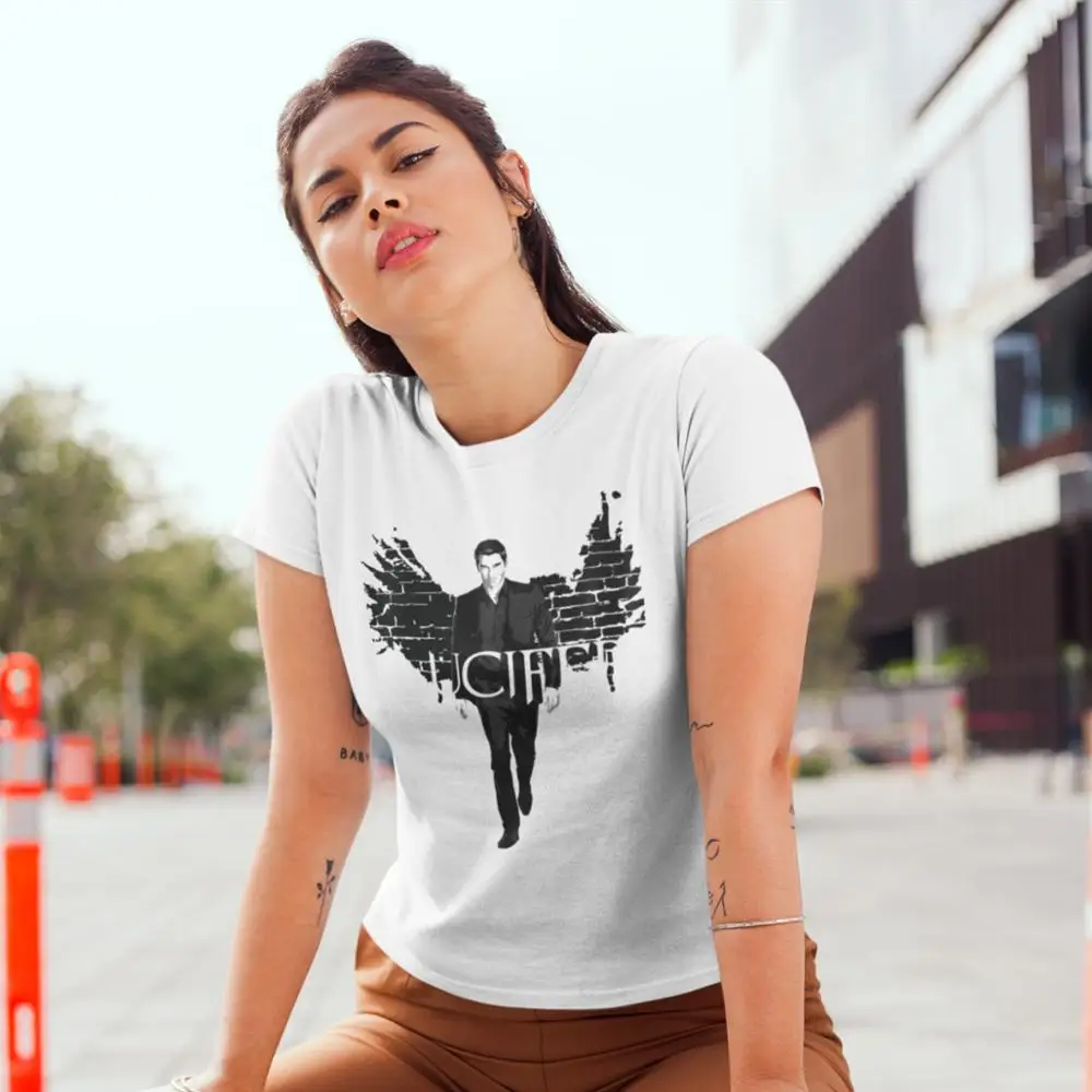 

Lucifer Morningstar T-Shirt King Of Hell T Shirt Green Street Style Women tshirt Funny Oversize 100 Cotton Ladies Tee Shirt