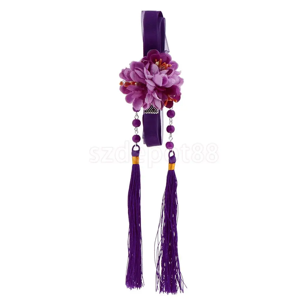 Старинная китайская цепочка с цветами из ленты заколки для волос и бусы