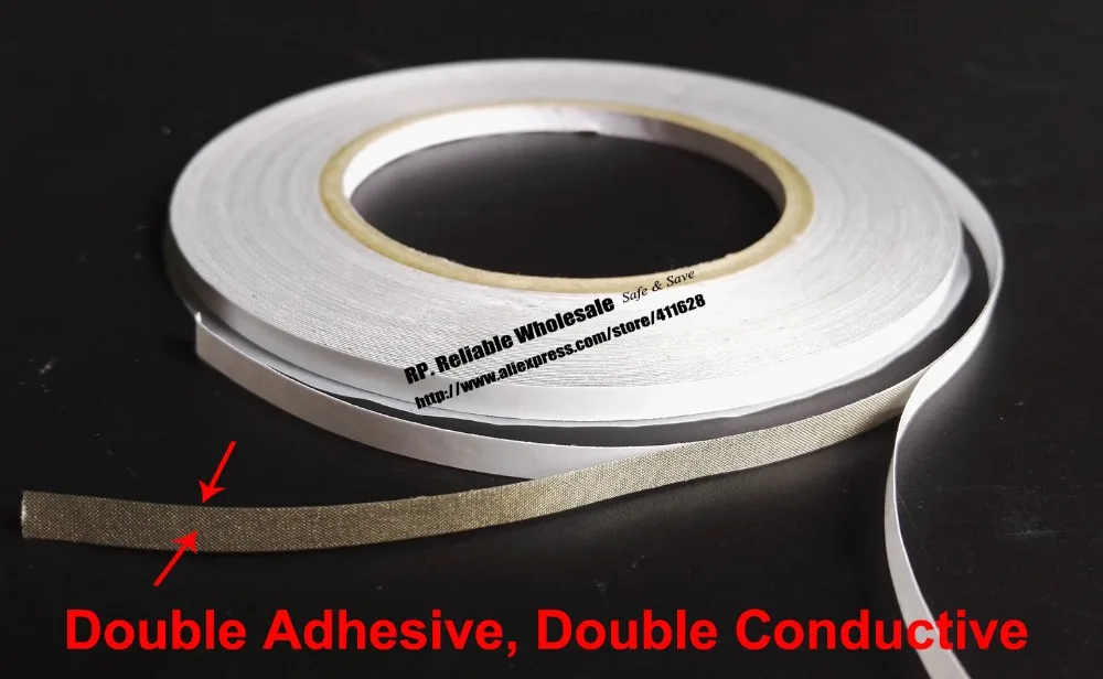 

(7mm*20M) EMI Shielding Radiation-proof Double Sided Adhesive, Double Sided Conductive Fabric Cloth Tape, Wide for PC NB Phone