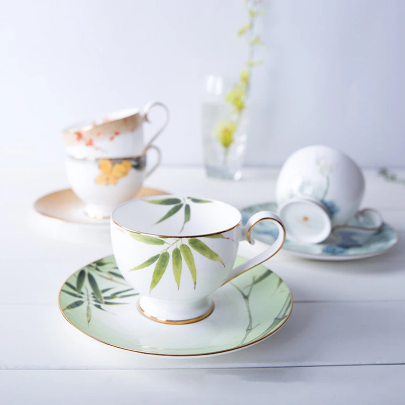 210 мл Элегантный Китайский Сельский Стиль Классический Костяного Фарфора Чашка