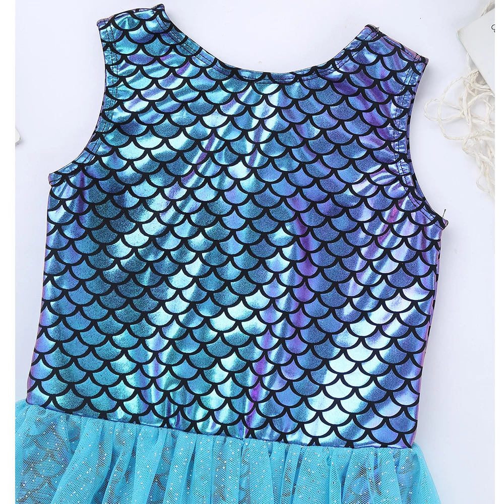Платье Русалочки для маленьких девочек балетное платье-пачка без рукавов