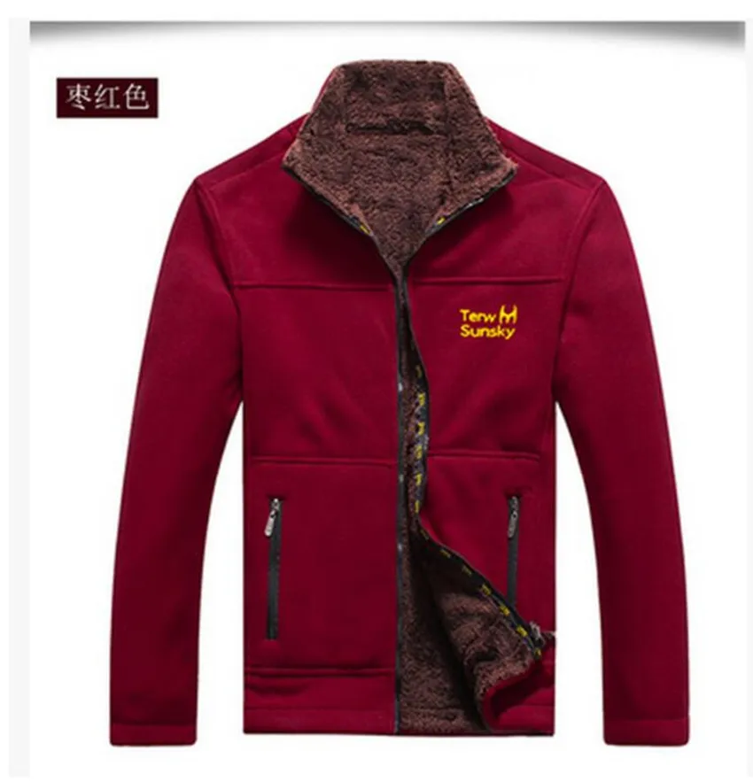 Мужские осень зима на открытом воздухе 2 стороны носить флисовый утепленный